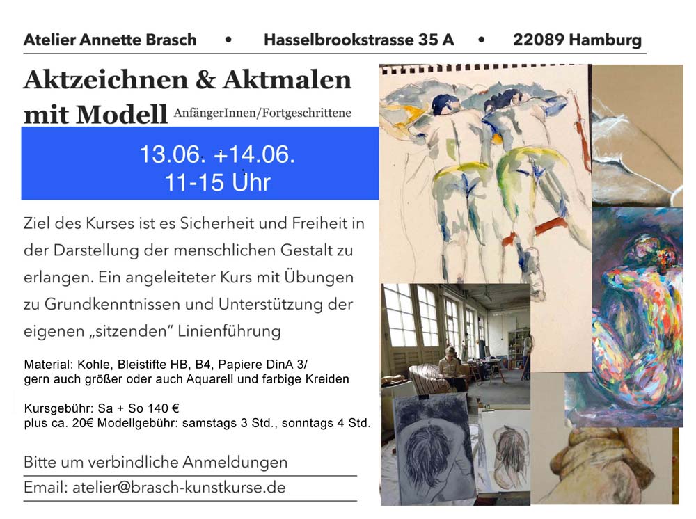 Aktzeichenkurs 2026 Brasch-kunstkurse