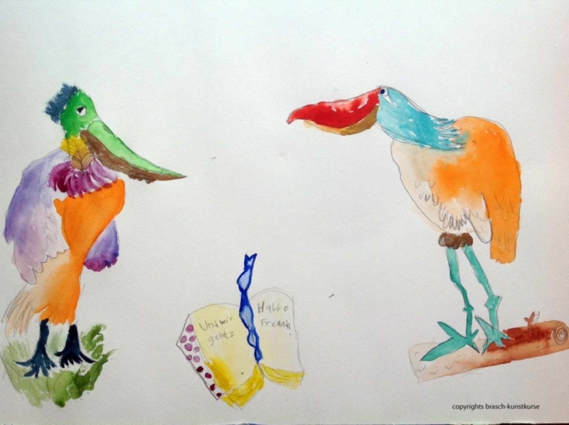 Kinderkunst Einzelfoerderungmit Kindermalkurs in der Kunstschule Hamburg. Hier wird gemalt, gezeichnet, collagiert und plastiziert. In spielerischer Form und großer Experimentierfreude betrachten wir originale Kunstwerke und gehen künstlerisch ans Werk.