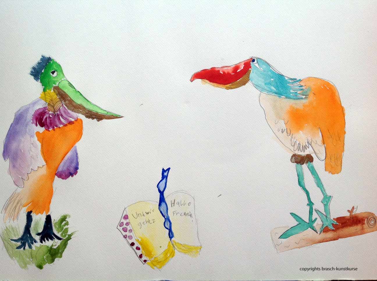 In der Kunstschule Hamburg wird gemalt, gezeichnet, collagiert und plastiziert. In spielerischer Form und großer Experimentierfreude betrachten wir originale Kunstwerke und gehen künstlerisch ans Werk. Mit Konzentration und Hingabe verfolgen wir zusammen die eigenen Spuren und entwickeln sie weiter. Speuielles Angebot auch für Kinder in der Einzelförderung