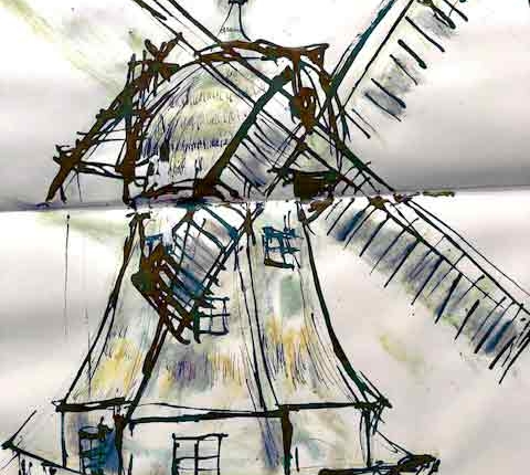 malkurs-Windmuehle-Plauer-See Kunstkurs-Malkurs Mecklenburg-Vorpommern